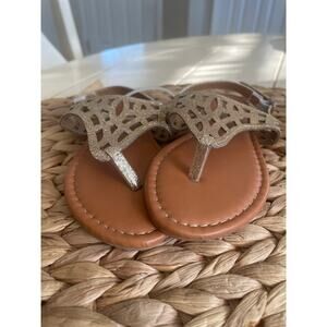 Petalia Girl T-Strap Kids Thong Sandal with Ankle Strap - Gold, S99